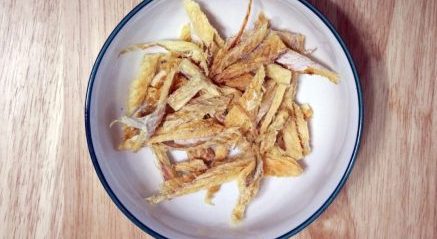 Dried pollock dog treats at Petcious daycare